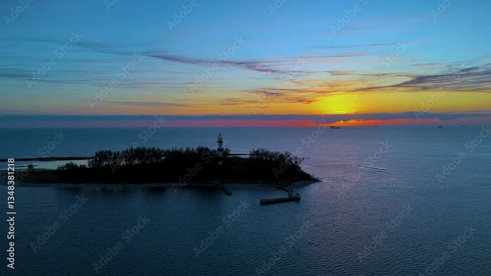 Veracruz Lighthouse and Cargo Ships: Aerial Harmony Veracruz Lighthouse and Cargo Ships: Aerial Harmony