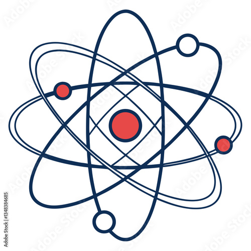 Advanced Atomic Model Illustration for Science, Research, and Technology

