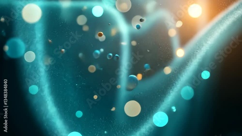 Wallpaper Mural Abstract Design With Blue And Gold Bokeh Particles Floating In Cloudy Background With Depth Torontodigital.ca