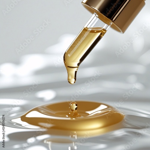 Wallpaper Mural Golden tap dripping water in a clean bathroom sink Torontodigital.ca