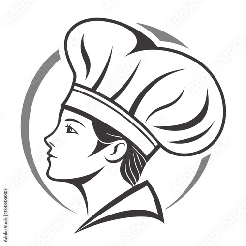 Female chef illustration, culinary vector clipart for restaurant branding, cooking blogs, and food industry