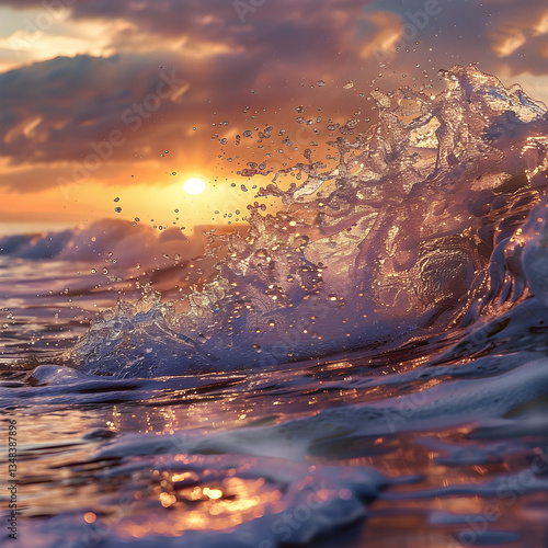 Golden Sunset Reflecting on the Sea