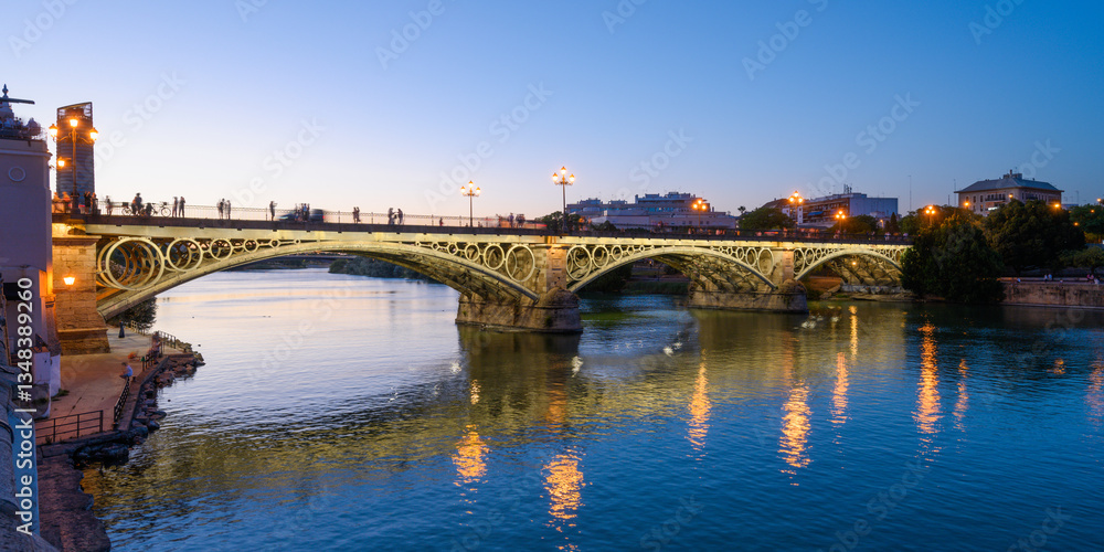 Puente de Triana, Sevilla, Andalusia, Spain, Europe Puente de Triana, Sevilla, Andalusia, Spain, Europe