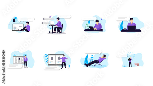 onboarding illustration for website, user interface, presentation slides