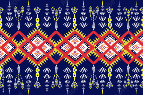 Abstract geometric ethnic pattern design. Aztec fabric carpet mandala ornaments ethnic textile decorations wallpaper. Tribal boho native turkey ethnic traditional embroidery vector background