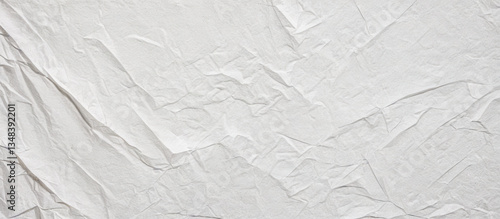 Photos Crumpled white paper background with realistic texture, detailed folds, creases,