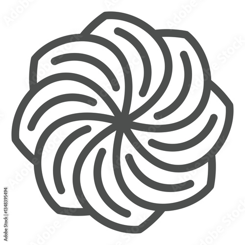 Spiral marshmallow cake line icon, sweets pastry concept. Vector graphics. Marshmallow sweet bun, bakery sign on white background, outline style icon for mobile or web design.