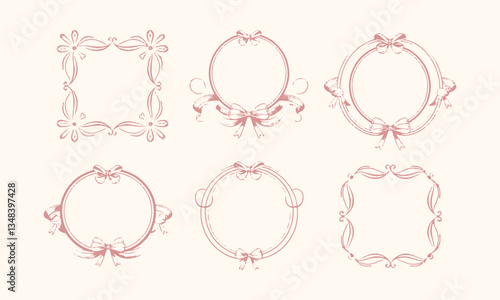 Modern seamless vector-style illustration decorative frames with a vintage aesthetic, easily editable.