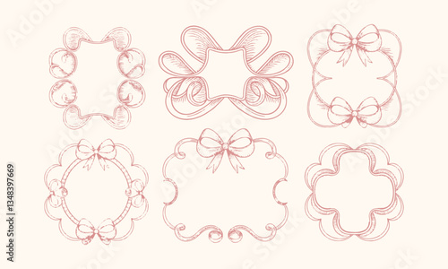Modern seamless vector-style illustration decorative frames with a vintage aesthetic, easily editable.