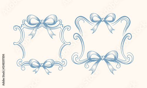 Modern seamless vector-style illustration decorative frames with a vintage aesthetic, easily editable.