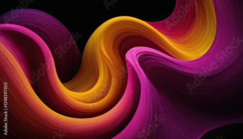 Wave lines trails flowing dynamic in diverse colors isolated on black background Abstract futuristic background science digital and communication concept Generative AI
4
