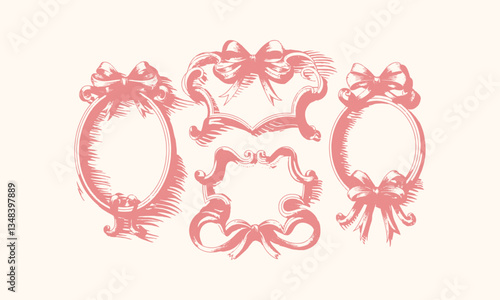 Modern seamless vector-style illustration decorative frames with a vintage aesthetic, easily editable.