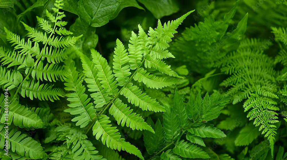 Closeup View Of Lush Green Ferns Closeup View Of Lush Green Ferns