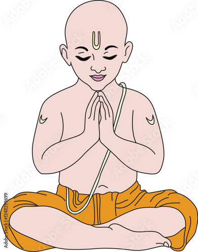 indian traditional hindu religion brahmopadesham character design template look