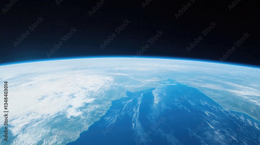 Fototapeta premium Vast view of Earth from space highlights natural beauty and frag