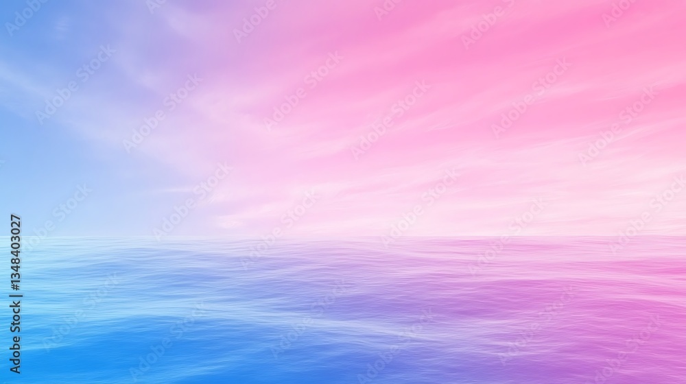 Fototapeta premium Fantasy Colorful Ocean Scene In Pink And Blue Hues with Tranquil Waves and Vibrant Sunset Sky 