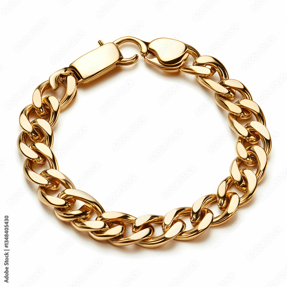 Obraz premium A sleek gold bracelet, isolated on a white background