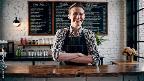 The Smiling Barista at Cafe