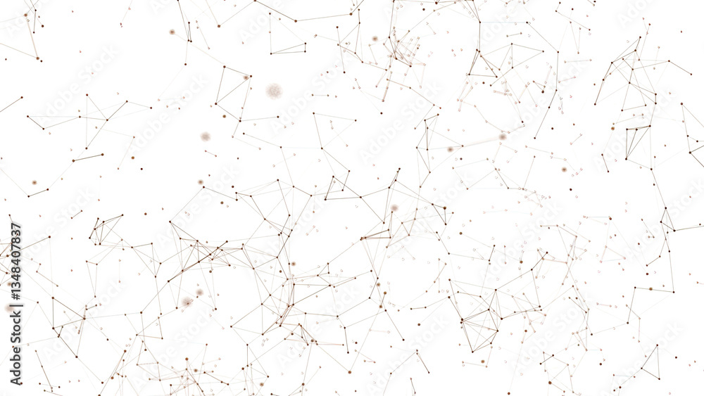 Internet of things connection science effect. Digital network plexus blockchain technology connecting dot network web abstract on white background