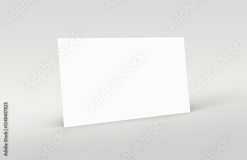 Obraz na płótnie Business card mockup 3d render, copy space concept. Blank name card isolated on gray background, for mock up, front view layout. w salonie