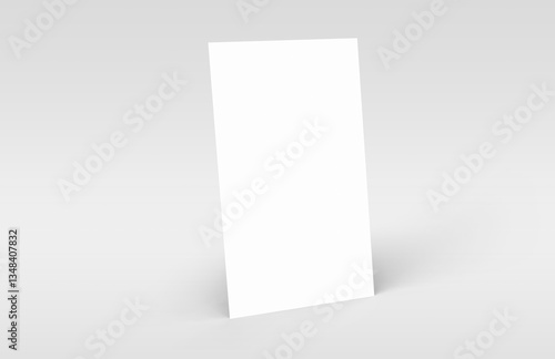 Obraz na płótnie Business card mockup 3d render, copy space concept. Blank name card isolated on gray background, for mock up, front view layout. w salonie