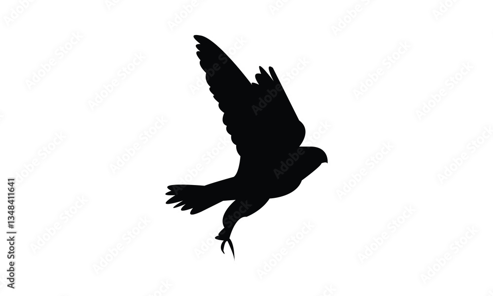 African hobby bird Silhouette Design  And Vector Illustration. 