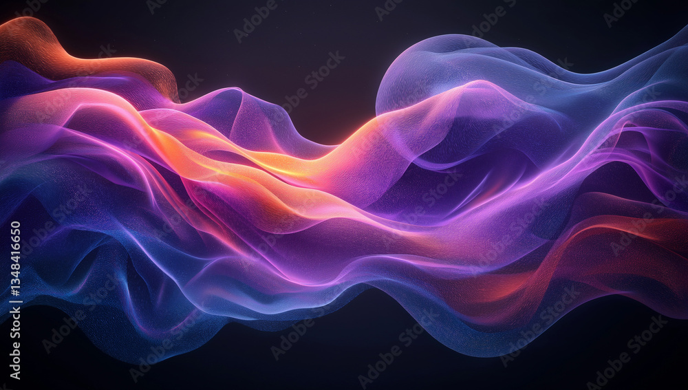 Abstract waves flow in a mesmerizing blend of orange, pink, purple, and blue hues. This image is uploaded content in Adobe Stock Abstract waves flow in a mesmerizing blend of orange, pink, purple, and blue hues. This image is uploaded content in Adobe Stock