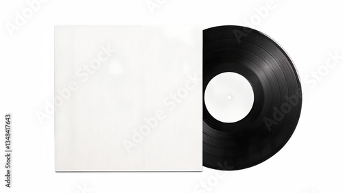 Blank Album Cover Mockup with Record Record with Empty Cover transparent background Generative Ai PNG