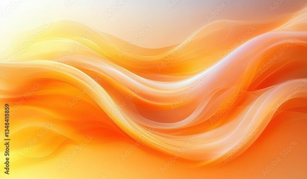 Orange Flowing Wave Abstract Background in Modern Digital Art Style Orange Flowing Wave Abstract Background in Modern Digital Art Style