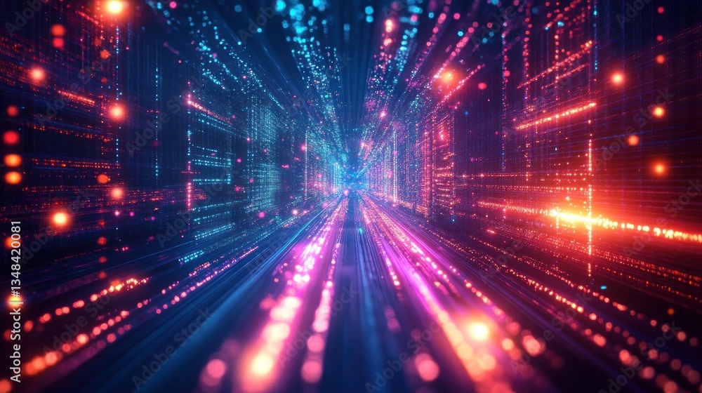Futuristic Digital Neural Network Visualization in Cyberpunk Cityscape Futuristic Digital Neural Network Visualization in Cyberpunk Cityscape