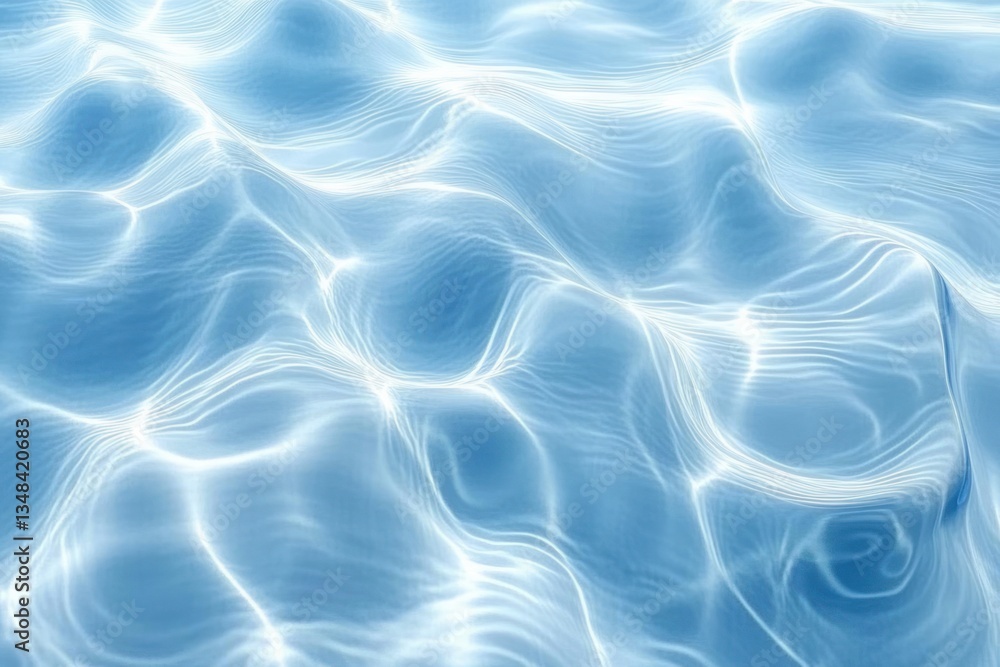 Obraz premium calm blue water ripple texture abstract background with soft translucent waves and realistic reflections