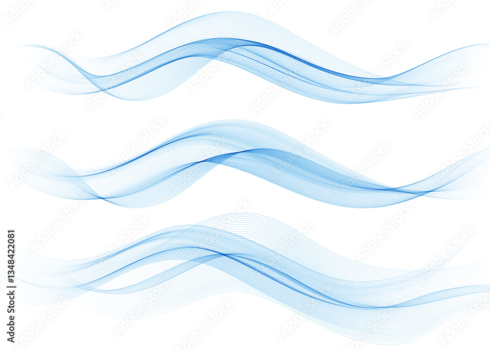 Obraz premium Abstract vector background, transparent waved lines for brochure, website, flyer design. Color smoke wave.