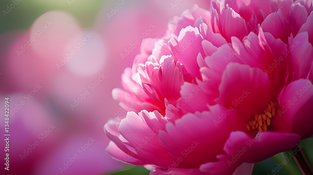 Obraz premium Close-up floral picture of a delicate pink peony