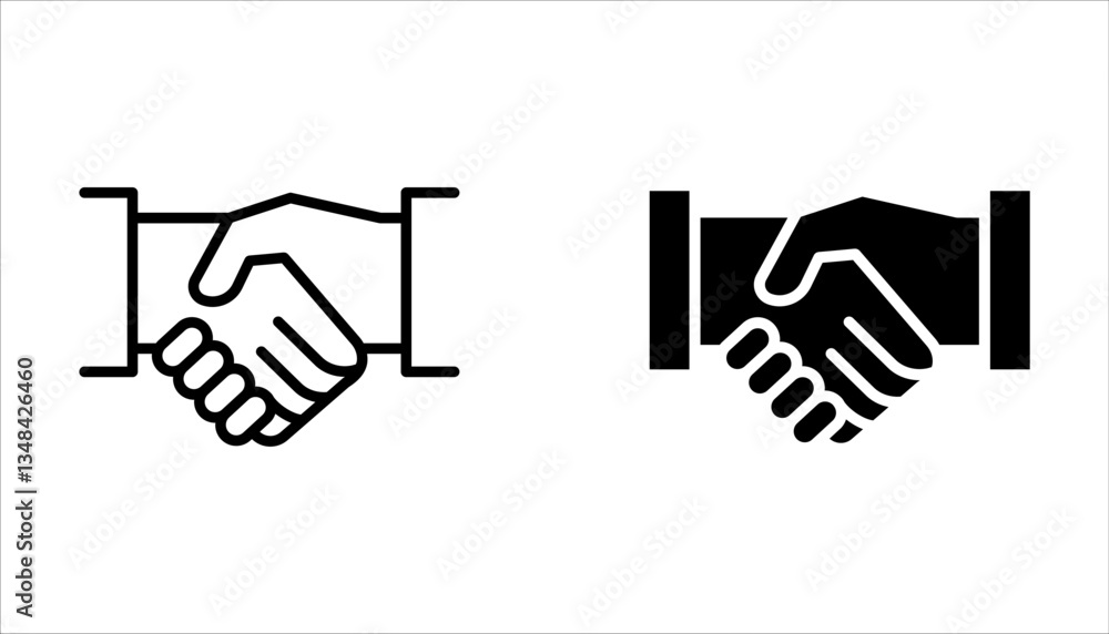 Handshake icon set. business handshake. contact agreement on white background Handshake icon set. business handshake. contact agreement on white background