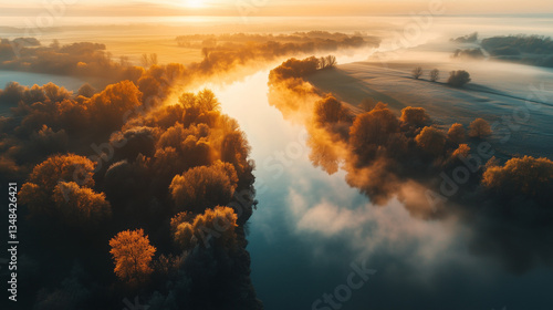 Shallow River Flowing Between Rocks in a Forest – Grabia River, Ldzań, Poland