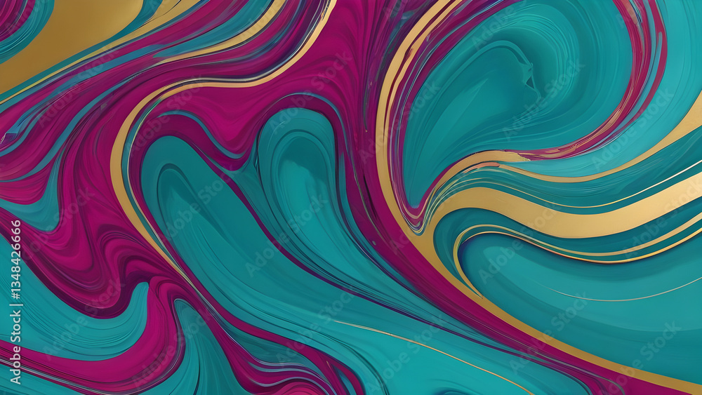 Golden and colorful wavy liquid marble texture background Golden and colorful wavy liquid marble texture background