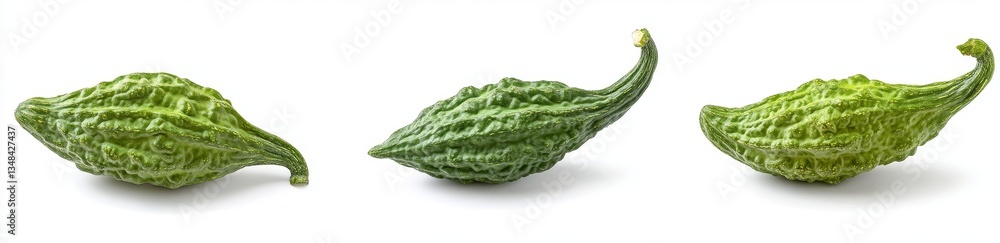 Obraz premium Fresh, vibrant green bitter melon fruits