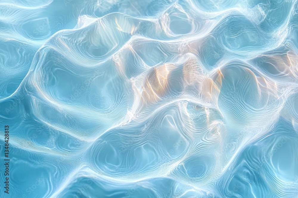 Fototapeta premium Water Gel Wave Blue Texture Background Abstract Aquatic Ripples Soft Light