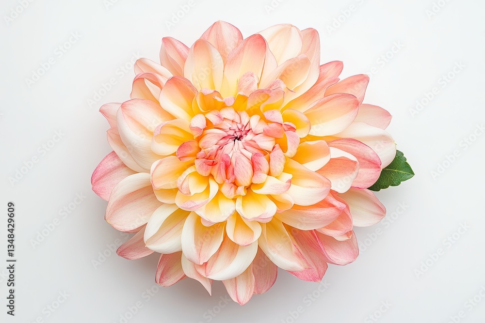 Peach dahlia flower isolated on white. Peach dahlia flower isolated on white.