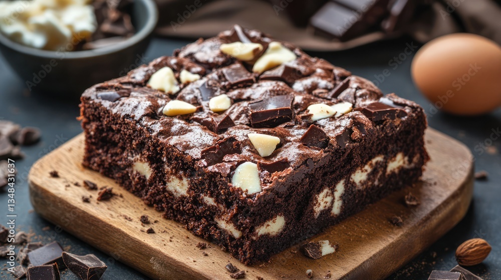 custom made wallpaper toronto digitalDelectable Chocolate Brownie with Cream Cheese Swirls on Wooden Board