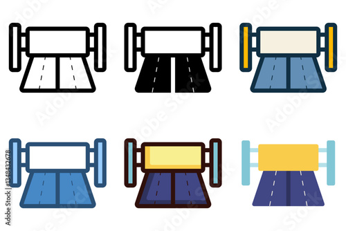 highway with billboard icon vector illustration