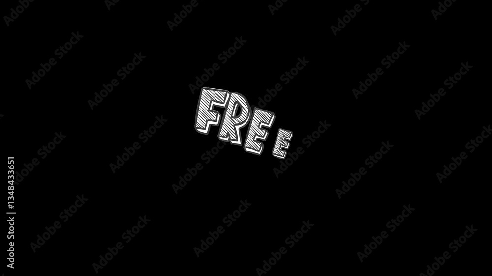 Flying Free text motion graphic animation Flying Free text motion graphic animation