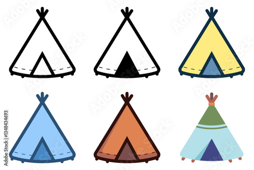 native american tipi tent icon vector illustration