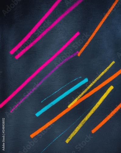 Abstract Colorful Scribbles on Dark Background.