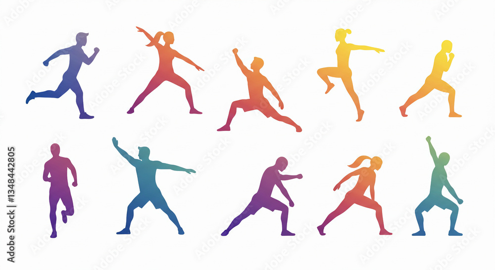 Dynamic Silhouette of Runners in Motion – Sports and Fitness Concept Dynamic Silhouette of Runners in Motion – Sports and Fitness Concept