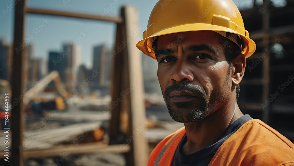 Construction worker in the construction site Construction worker in the construction site
