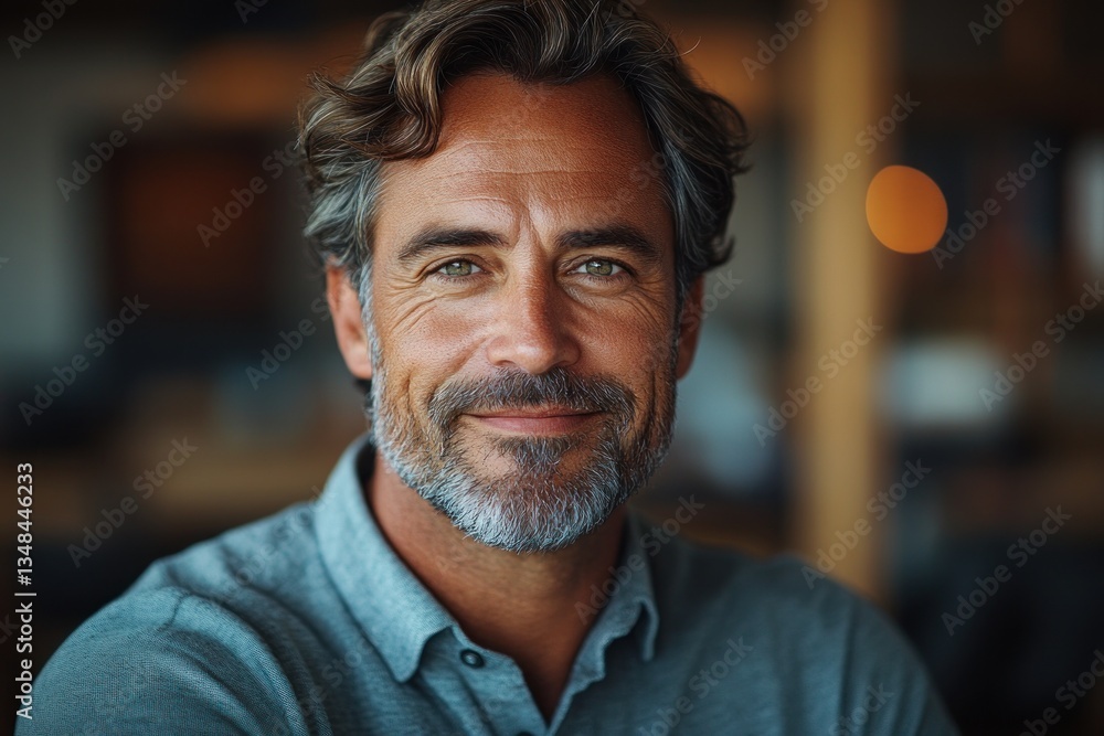 Portrait of Confident Middle-Aged Businessman Smiling in Modern Office Environment with Soft Natural Lighting Portrait of Confident Middle-Aged Businessman Smiling in Modern Office Environment with Soft Natural Lighting