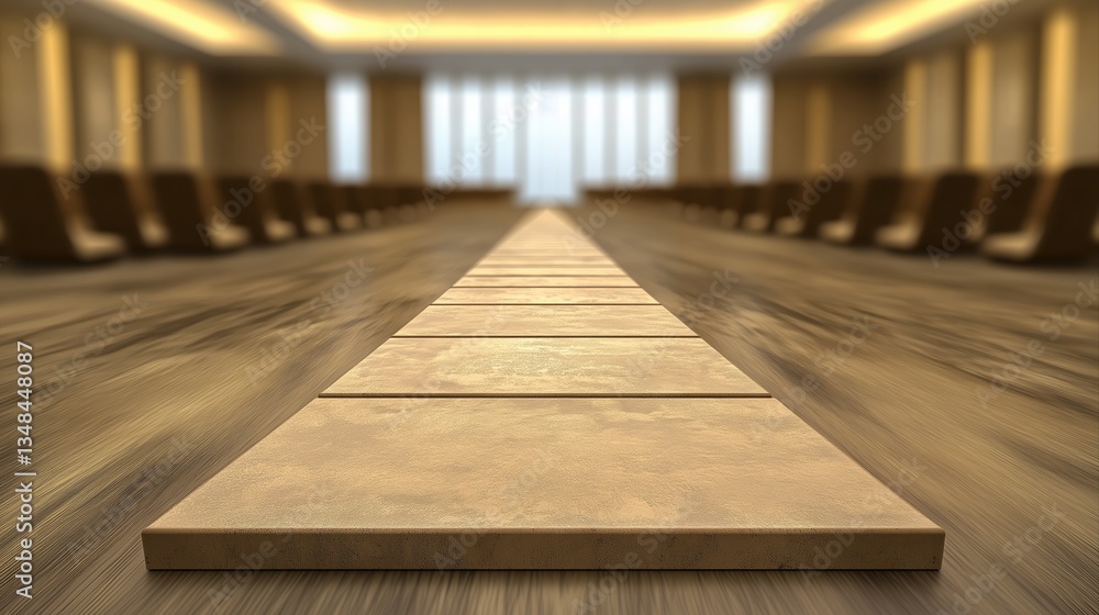 Sleek Modern Conference Room with Unique Design and Warm Lighting for Professional Meetings and Events Sleek Modern Conference Room with Unique Design and Warm Lighting for Professional Meetings and Events