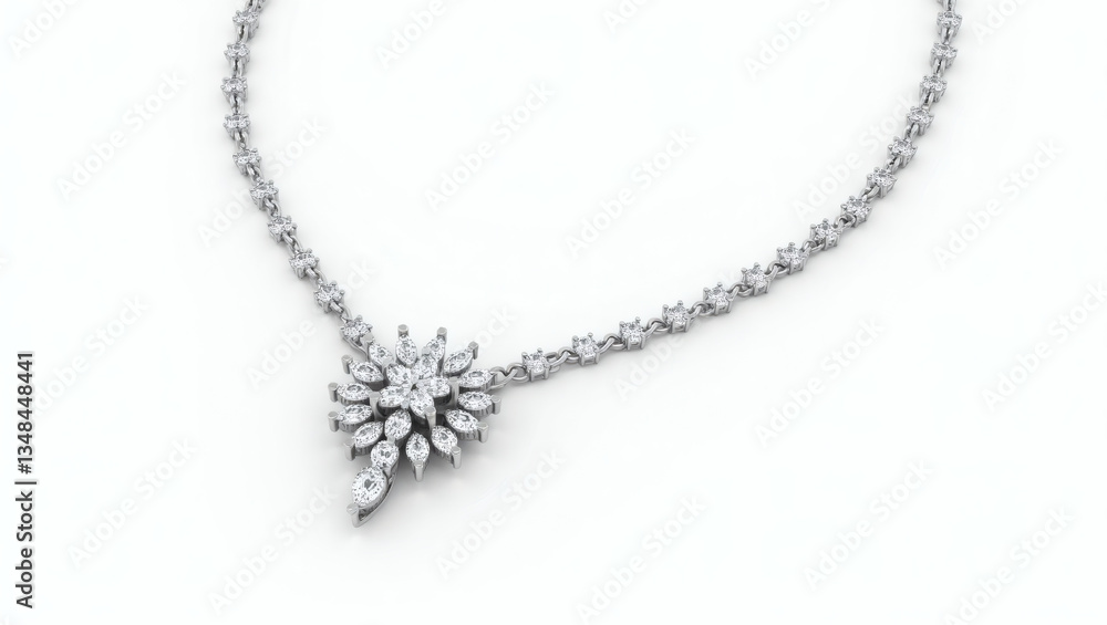 Elegant Diamond Necklace with Pear-Shaped Pendant Elegant Diamond Necklace with Pear-Shaped Pendant