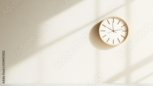 Wallpaper Mural Simple wall clock in sunlight Torontodigital.ca